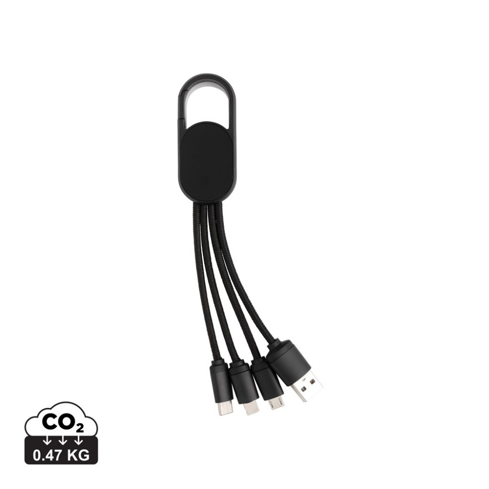 Logo trade corporate gifts picture of: 4-in-1 cable with carabiner clip