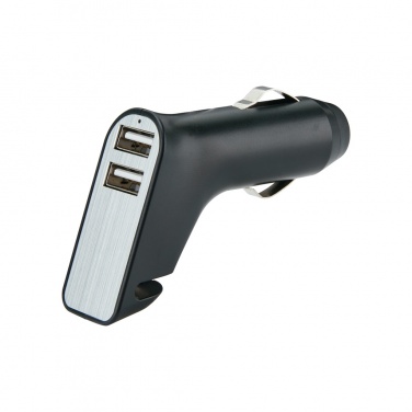 Logo trade promotional gifts picture of: Dual port car charger with belt cutter and hammer