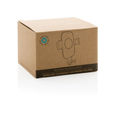 Logo trade business gift photo of: RCS recycled plastic 10W wireless charging car holder
