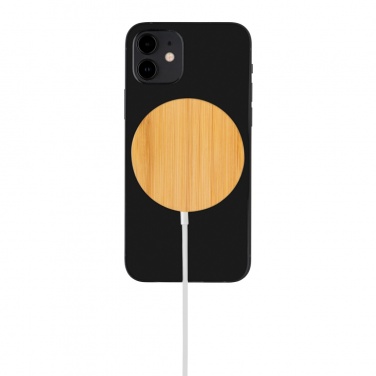 Logotrade promotional products photo of: 10W bamboo magnetic wireless charger