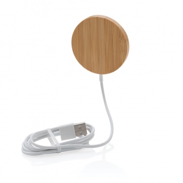 Logo trade promotional product photo of: 10W bamboo magnetic wireless charger