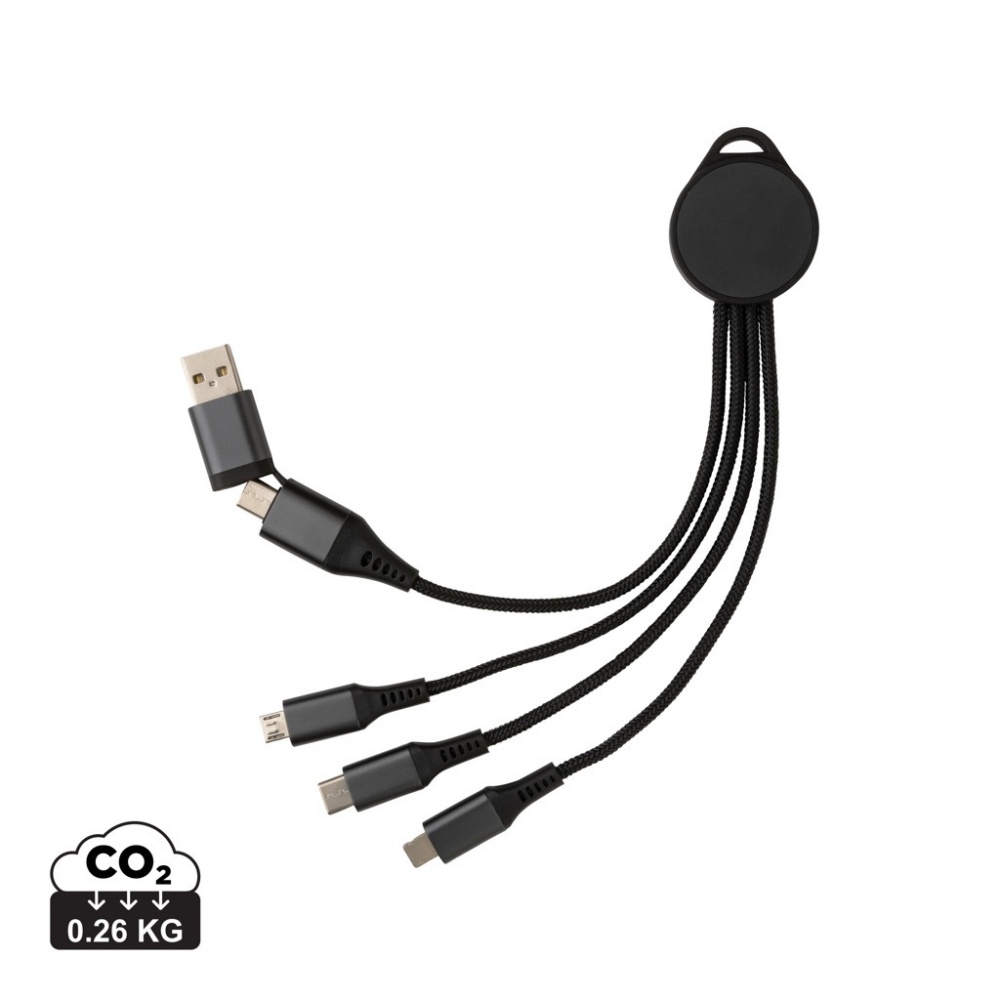 Logotrade promotional item image of: Terra RCS recycled aluminium 6-in-1 charging cable