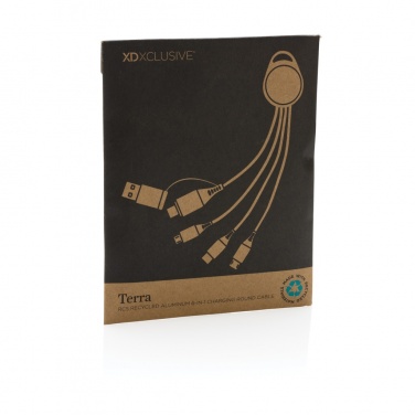Logo trade promotional products image of: Terra RCS recycled aluminium 6-in-1 charging cable