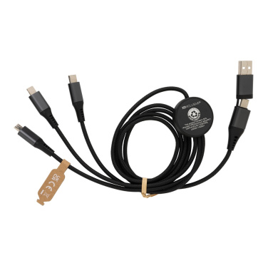 Logotrade promotional item image of: Terra RCS recycled aluminium 120cm 6-in-1 cable