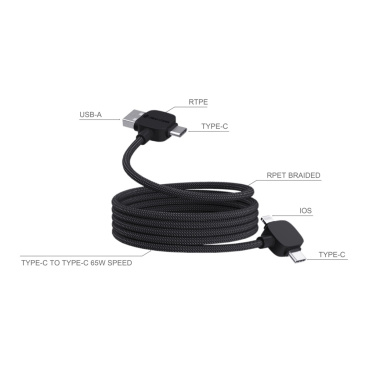 Logotrade business gift image of: Urban Vitamin Stockton 65W RCS RTPE/RPET magnetic cable