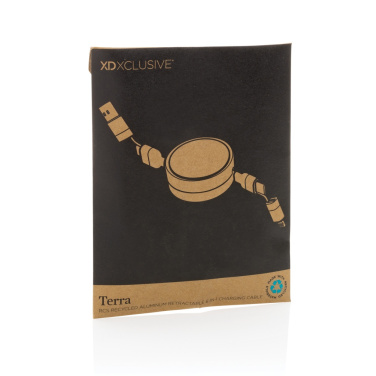 Logo trade corporate gifts image of: Terra RCS recycled aluminium retractable 6 in 1 cable