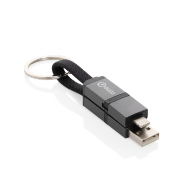 Logotrade advertising products photo of: Terra recycled aluminum 4 in 1 60W fast charging cable