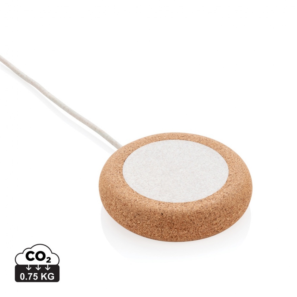 Logotrade promotional product picture of: Cork and Wheat 5W wireless charger