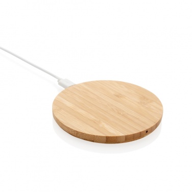 Logotrade business gifts photo of: Bamboo 5W round wireless charger