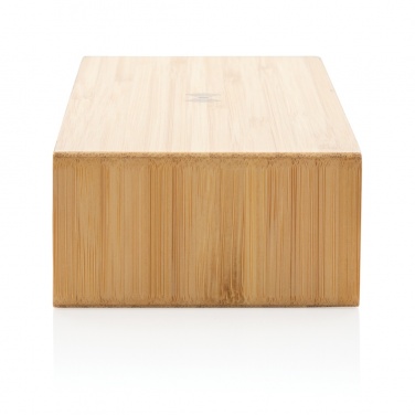 Logo trade promotional products picture of: Bamboo alarm clock with 5W wireless charger