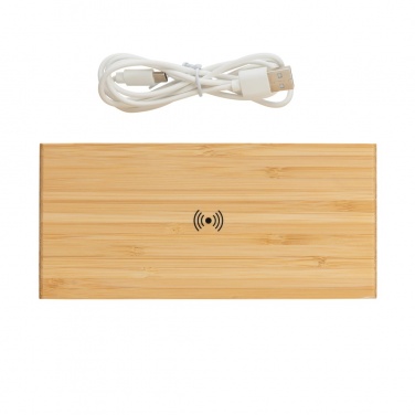 Logotrade corporate gift picture of: Bamboo alarm clock with 5W wireless charger