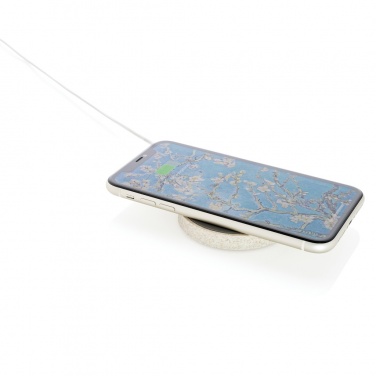 Logo trade promotional products picture of: Wheat Straw 5W round wireless charging pad