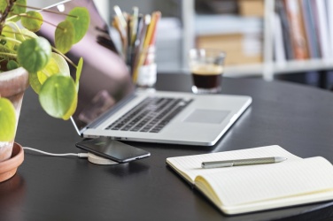 Logotrade promotional item picture of: Wheat Straw 5W round wireless charging pad