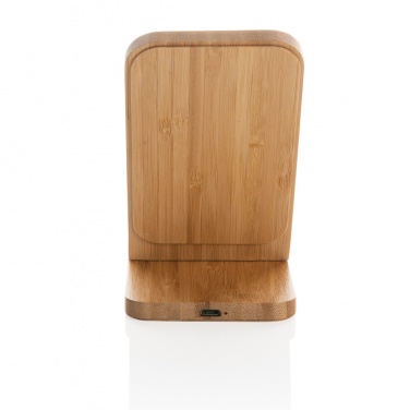 Logo trade corporate gifts image of: Bamboo 5W wireless charging stand