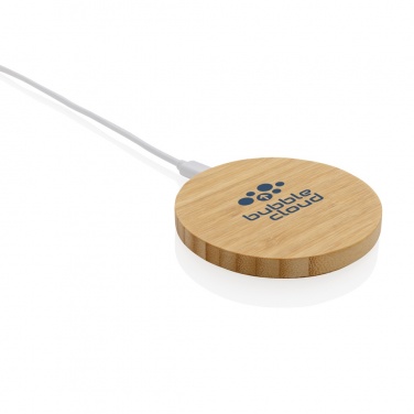 Logo trade promotional item photo of: Bamboo 15W wireless charger