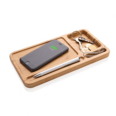 Logotrade corporate gift picture of: Bamboo desk organiser 10W wireless charger