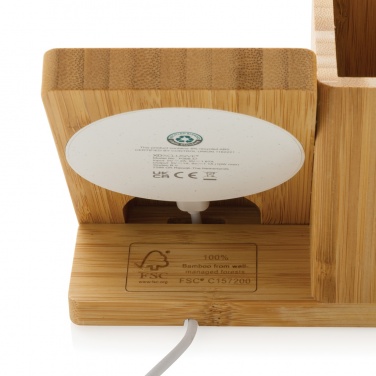 Logotrade promotional gift picture of: Calgary bamboo 10W wireless charger