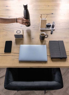 Logotrade promotional gift picture of: Ontario recycled plastic & bamboo 3-in-1 wireless charger