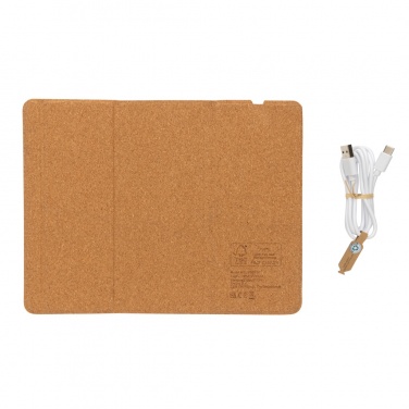 Logo trade promotional merchandise image of: 10W wireless charging cork mousepad and stand