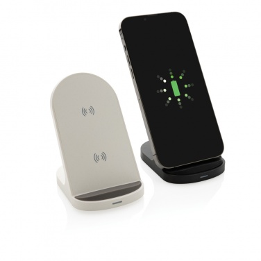 Logotrade promotional item picture of: RCS recycled plastic double coil wireless stand 15W