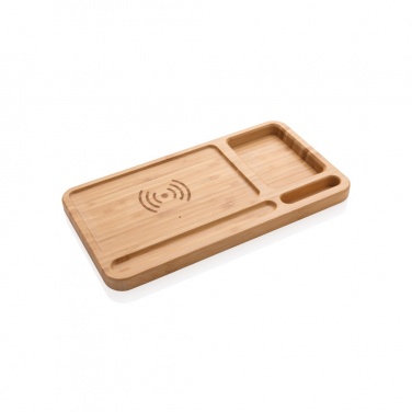 Logotrade promotional giveaways photo of: Bamboo desk organiser 5W wireless charger
