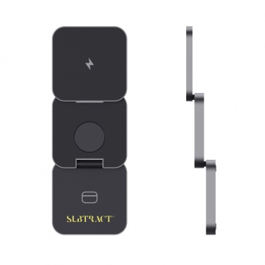 Logo trade promotional item photo of: Terra RCS recycled aluminum foldable 3 in 1 15W charger