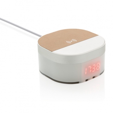 Logo trade promotional merchandise photo of: Aria 5W Wireless Charging Digital Clock