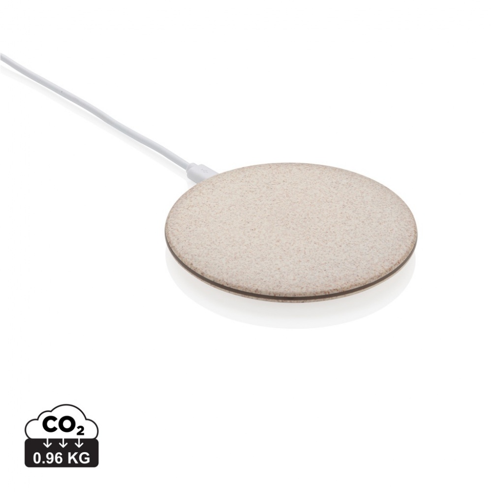 Logo trade business gifts image of: 5W Wheat straw wireless charger