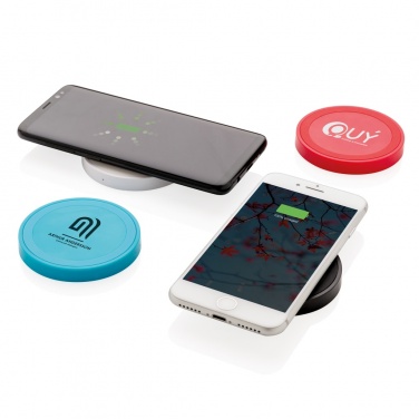 Logo trade promotional gifts picture of: 5W wireless charging pad round
