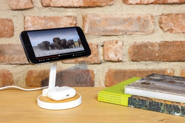 Logo trade promotional gifts picture of: Ontario RCS rplastic 15W magnetic charging 2 in 1 stand