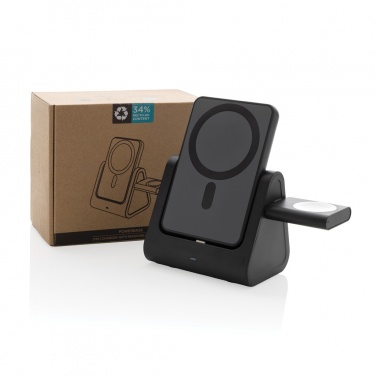 Logotrade business gift image of: Powerbase RCS recycled plastic 3 in 1 charger with powerbank