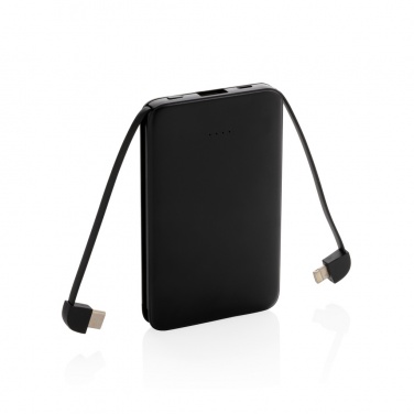 Logotrade promotional merchandise picture of: 5.000 mAh Pocket Powerbank with integrated cables