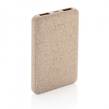 Logotrade corporate gift picture of: Wheat Straw 5.000 mAh Pocket Powerbank