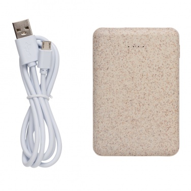 Logotrade advertising product image of: Wheat Straw 5.000 mAh Pocket Powerbank