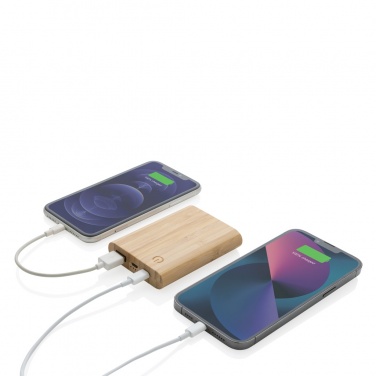 Logo trade promotional gifts picture of: Bamboo 5.000 mAh powerbank