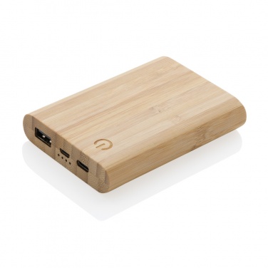 Logo trade promotional giveaway photo of: Bamboo 5.000 mAh powerbank