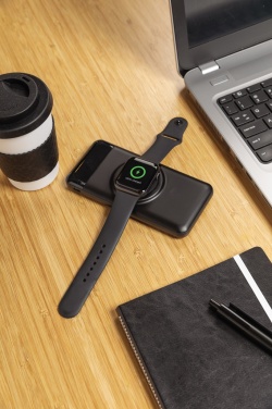 Logo trade promotional giveaways picture of: 10.000 mah wireless powerbank with watch charger