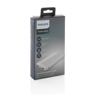 Logo trade corporate gifts image of: Philips 10.000 mAh slim powerbank