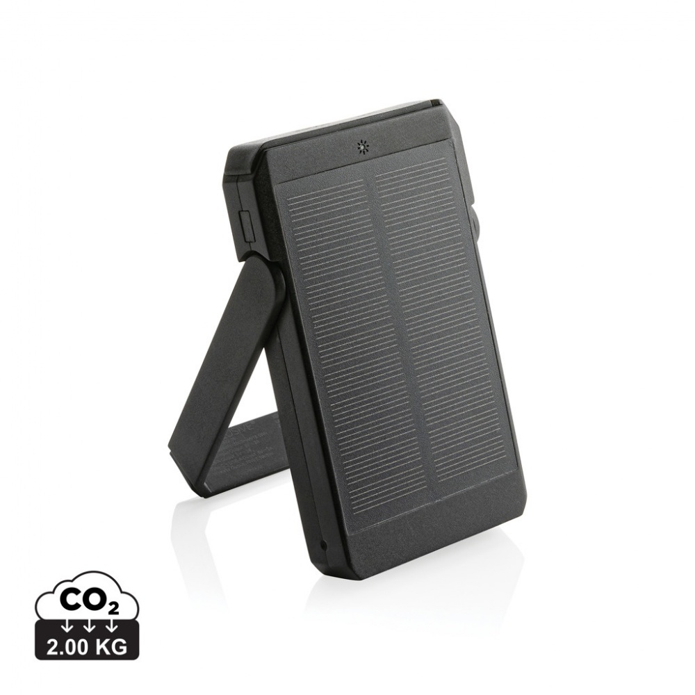 Logotrade promotional merchandise image of: Skywave RCS rplastic solar powerbank 5000 mAh 10W wireless