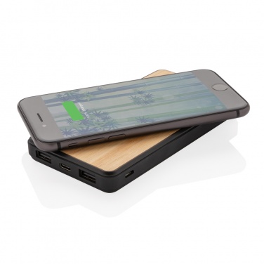 Logo trade promotional merchandise image of: RCS recycled plastic 8000 mAh Wireless Powerbank