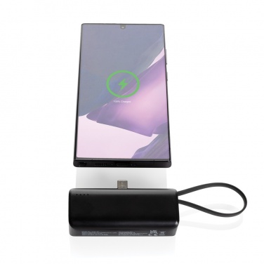 Logo trade promotional gifts image of: Powerlink RCS rplastic 3000 mah powerbank USB C connector