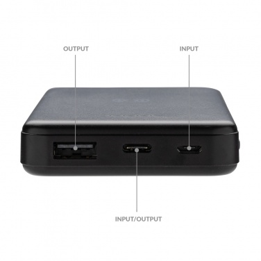 Logo trade business gifts image of: RCS recycled plastic 5.000 mAh 5W wireless powerbank