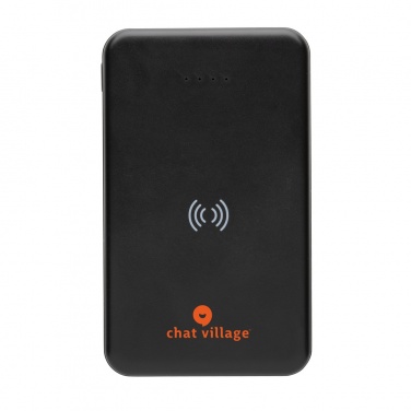 Logo trade corporate gifts picture of: RCS recycled plastic 5.000 mAh 5W wireless powerbank