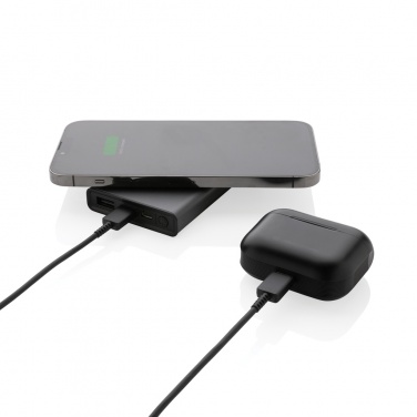 Logo trade advertising products picture of: Terra RCS recycled aluminium 5000 mAh powerbank 5W wireless