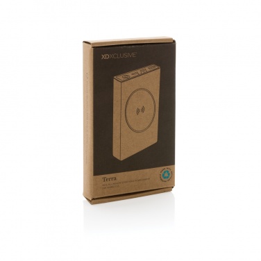 Logo trade promotional giveaways image of: Terra RCS recycled aluminium 5000 mAh powerbank 5W wireless