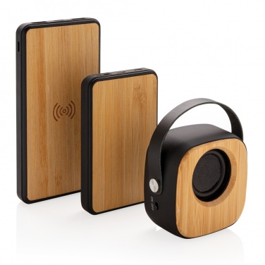 Logo trade corporate gifts picture of: Bamboo 3W Wireless Fashion Speaker