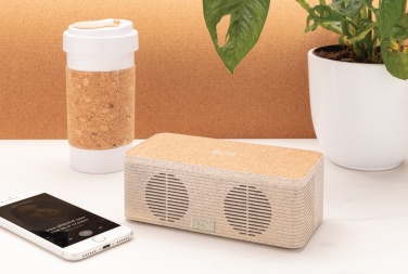 Logo trade business gifts image of: Wheatstraw wireless charging speaker