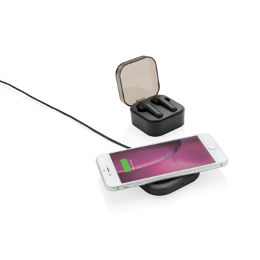 Logo trade promotional merchandise photo of: TWS earbuds in wireless charging case