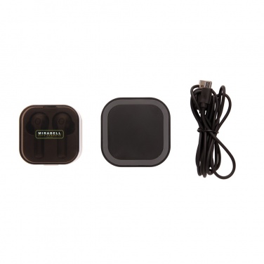 Logo trade business gift photo of: TWS earbuds in wireless charging case