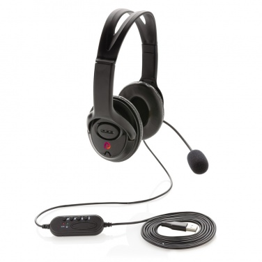 Logo trade advertising products picture of: Over ear wired work headset